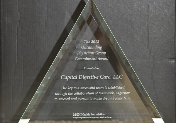 Capital Digestive Care 2012 Outstanding Physicians Group Commitment Award