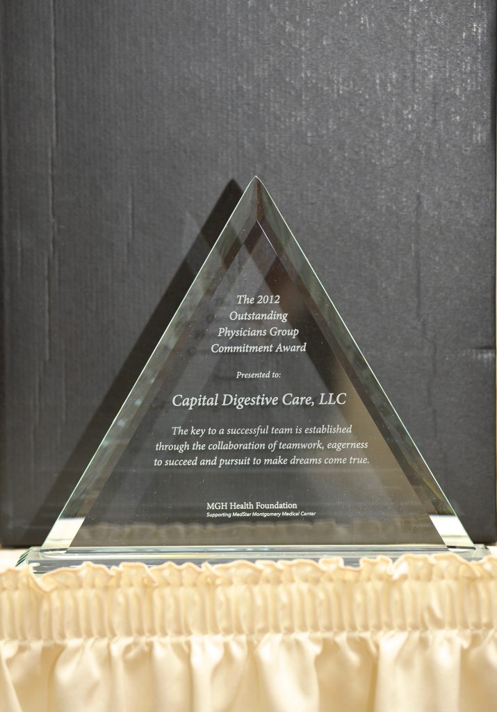 Capital Digestive Care 2012 Outstanding Physicians Group Commitment Award