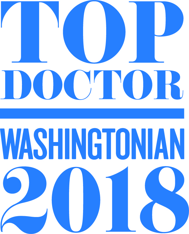 Graphic saying Top Doctor Washingtonian 2018