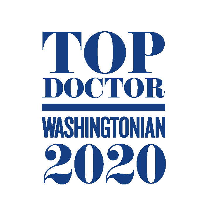 Graphic saying Top Doctor - Washingtonian 2020