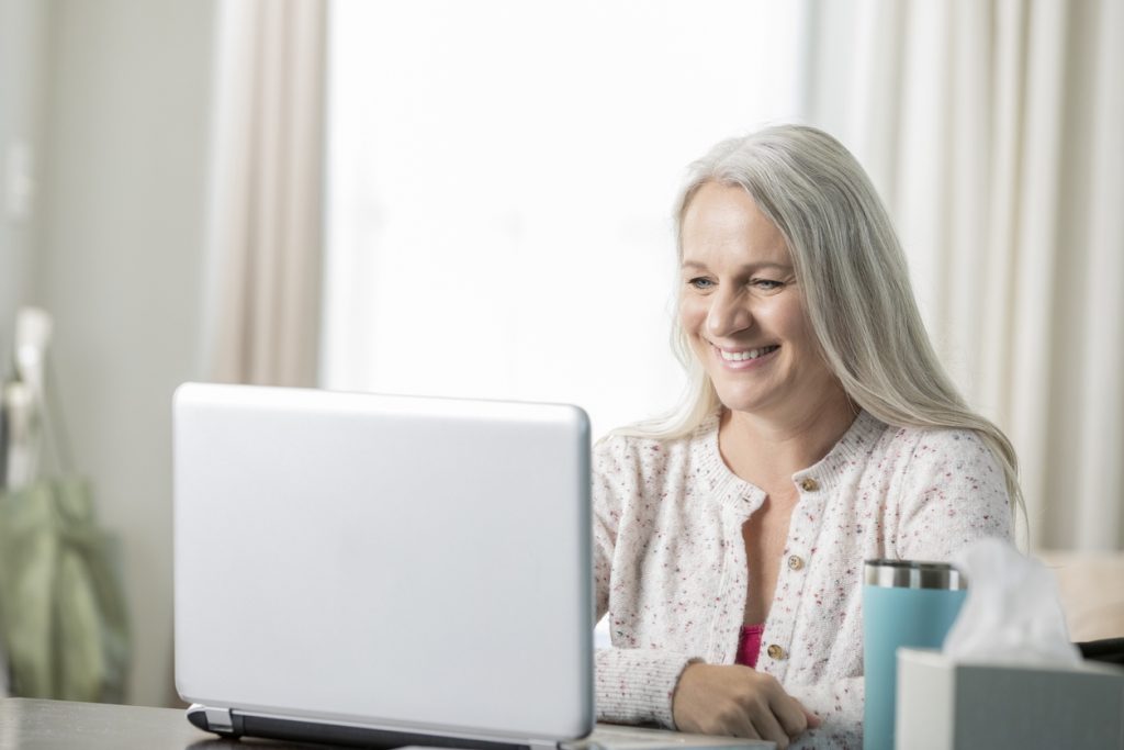 Woman experiencing a virtual Dr. Appointment