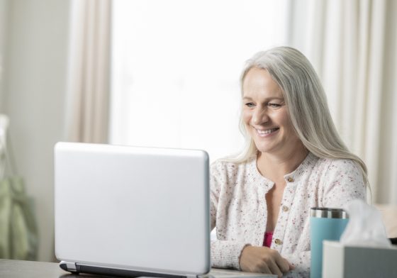 Woman experiencing a virtual Dr. Appointment