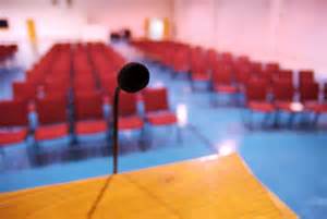 microphone on podium in meeting room