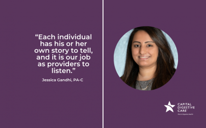 Headshot and quote by Jessica Gandhi, PA-C