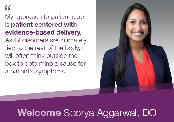 Dr. Soorya N. Aggarwal is a gastroenterologist at Capital Digestive Care.